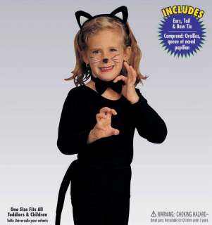 KIDS Child CAT Ears TAIL Kitty Halloween Costume Black  
