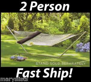 New Home Double Rope Hammock w/ Pillow Spreader Bar  