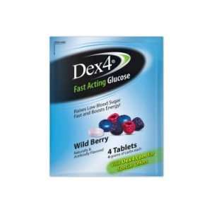  DEX 4 Glucose Tablets Wild Berry Pouch Pack Health 