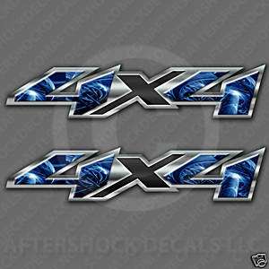 4x4 truck decal electric blue  