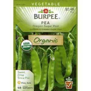  Burpee 60450 Organic Pea Oregon Sugar Pod Seed Packet 