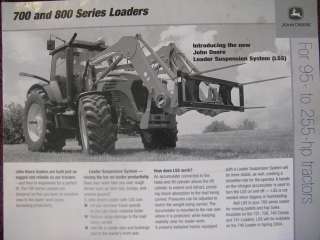 John Deere 721 726 740 741 746 840 Tractor Front Loader Sales Brochure 