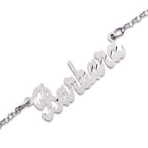   Silver Florentine Script Name Anklet   Personalized Jewelry Jewelry