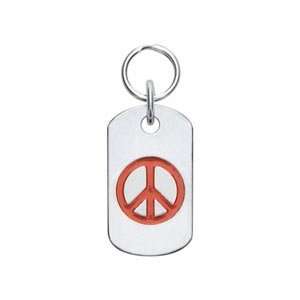  Dog Tag with Peace Sign   Large