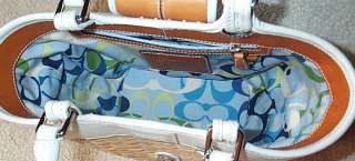 COACH Straw Bag / Handbag Natural & White Authentic  