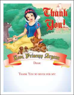 Set of 10 Snow White Personalized Invitations  