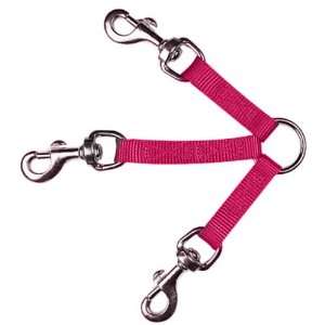   Way Large Dog Coupler with Nickel Plated Swivel Clip, Flamingo Pink