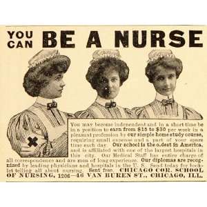  1907 Ad Nurses Uniform Chicago Cor. School of Nursing 