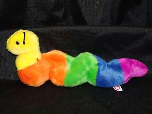 16 Ty Beanie Buddy Plush Rainbow Inch Worm MWoT Toy NR  