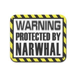  Warning Protected By Narwhal Mousepad Mouse Pad