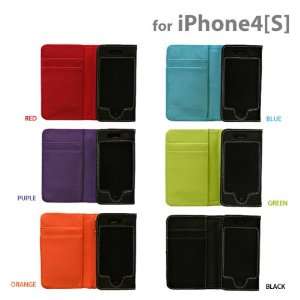  Book Type Cover for iPhone 4S/4 (Stitch/Red) Electronics