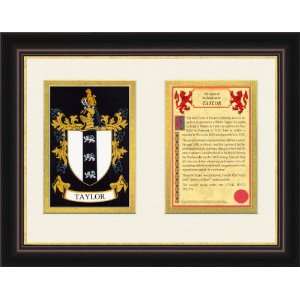  Taylor Ancestry Coat of Arms Frame Cherry with Gold Accent 