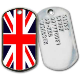 Military Dog Tags with British Flag Tag  