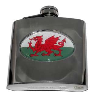 Wales Flag Celtic 6 oz Flask  