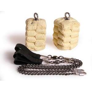    Pair of Large Block Oval Twist Chain Fire Poi Toys & Games