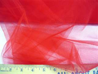 Fabric Tulle Red Fine Mesh 40 Yard Lot D456  