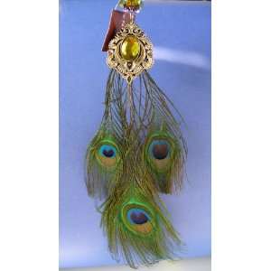  Christmas Tree Ornament   Jeweled Peacock Feathers