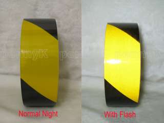 Reflective Vinyl Tape Hazard Warning Black/Yellow #R06  