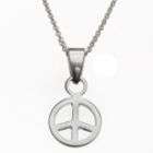 Silver Earth Peace Sign Pendant in Sterling Silver