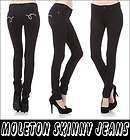 Plus Size Skinny All Season Moleton jeans Rhinstones Jeggings Stretch 