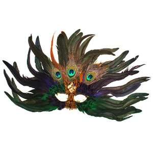  Mardi Gras Large Feather Mask 