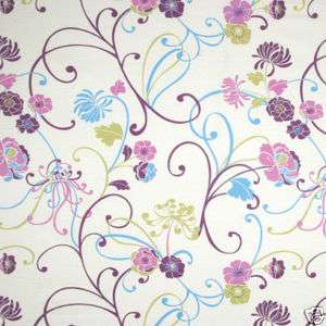 Cotton 100 Bed Covering Curtain Wall Fabric Flower Blue  