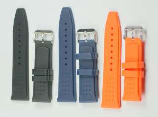   rubber QUALITY DIVERS STRAPS black blue orange 22mm 24mm watch strap