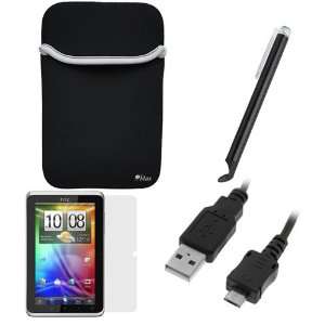   Protector Film + Black Micro USB Sync & Charge Cable + Black Universal