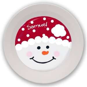  Red Snowman Personalized Melamine Bowl