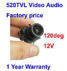   520TVL High Video Audio 120deg Mini CCTV Color hidden Camera 12V