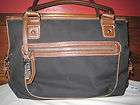 CHAPS BLACK MICROFIBER HANDBAG SATCHEL PURSE