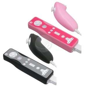  (Black / Pink)   Silicone Soft Skin Case for Nintendo Wii 