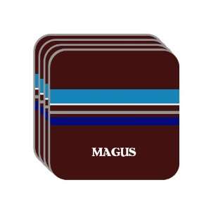 Personal Name Gift   MAGUS Set of 4 Mini Mousepad Coasters (blue 