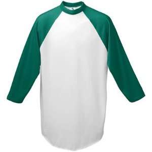 Augusta Athletic Wear Youth Baseball Jersey WHITE/ DARK GREEN YM 