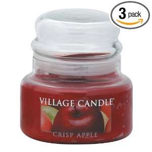 Village Candle Crisp Apple Candle, 11 Ounce (Pack of 3 