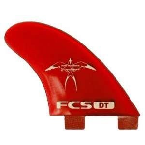  FCS DT Performance Glass Sidebite Longboard Fin Set   Red 