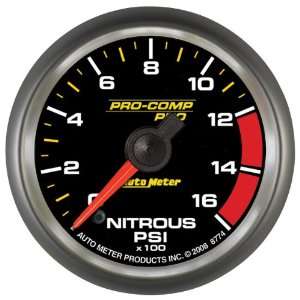  8774 Pro Comp Pro 2 1/6 0 1600 PSI Nitrous Pressure Gauge Automotive