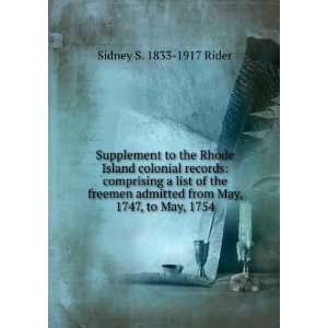  Supplement to the Rhode Island colonial records 