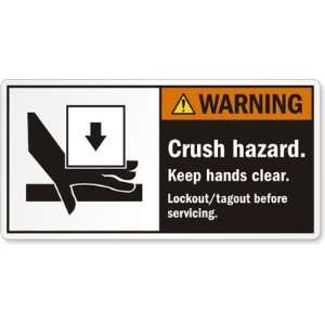  Crush hazard. Keep hands clear. Lockout/tagout before 
