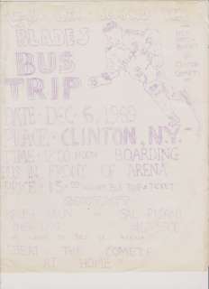 1969 NEW HAVEN BLADES BUS TRIP FLYER, NEW HAVEN, CONN  
