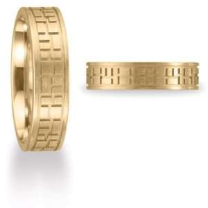  Benchmark 6mm Blocks Band   14k Yellow Gold Jewelry