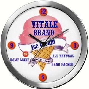  VITALE 14 Inch Ice Cream Metal Clock Quartz Movement 