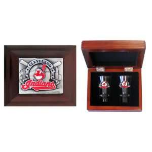 Cleveland Indians Collectors Gift Box w/Flared Shooters   MLB Baseball 