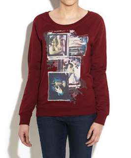 Dark Red (Red) Floral Polaroid Print Sweatshirt  248305061  New Look