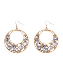 Crystal (Clear) Glamour Stone Disc Earrings  248956090  New Look