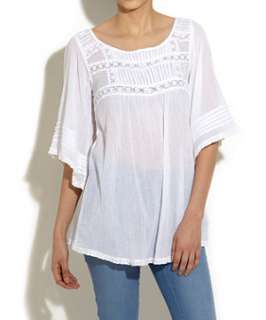 White (White) Angel Sleeve Tunic Top  233527310  New Look