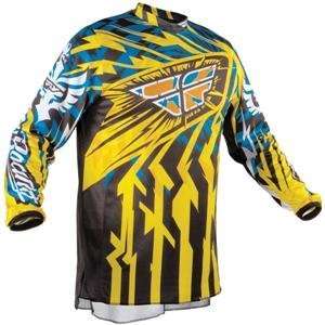  Fly Racing Youth Kinetic Jersey   2010   Large/Yellow/Blue 