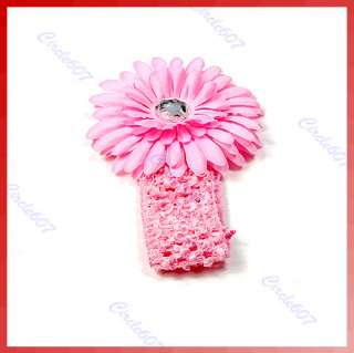 Baby Girl Crystal Peony Flower Hair Clip +Headband Set  