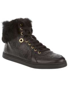 Gucci Fur Cuffed High Top Trainer   Spk   farfetch 