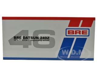 Brand new 118 scale diecast car model of BRE Datsun 240Z 70 71 SCCA 